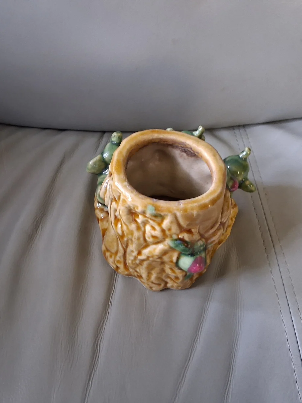 Vintage Majolica Style Elephant Planter